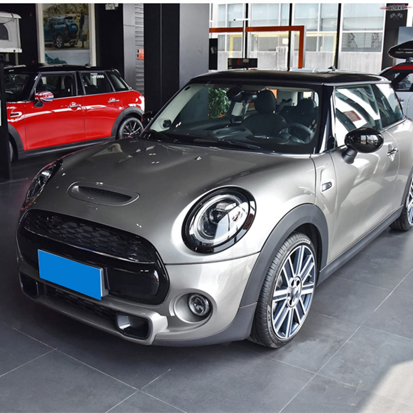 Amazon | MINI Cooper S F55 F56 F57 JCW用光沢ブラックフロントグリル